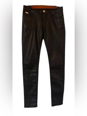 Zara Black Coated Skinny Pants